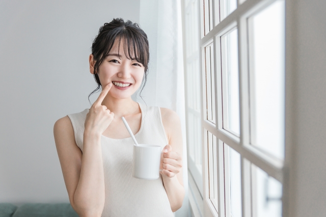 ホワイトニングで歯を磨き終わった後